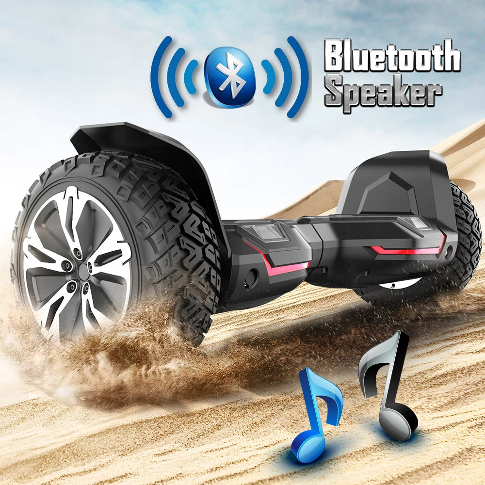 Warrior Off-Road Self-Balancing Scooter 8.5 Inch 350W X 2 with Music Speaker And LED Lights 10mph - Indoor And Outdoor Use