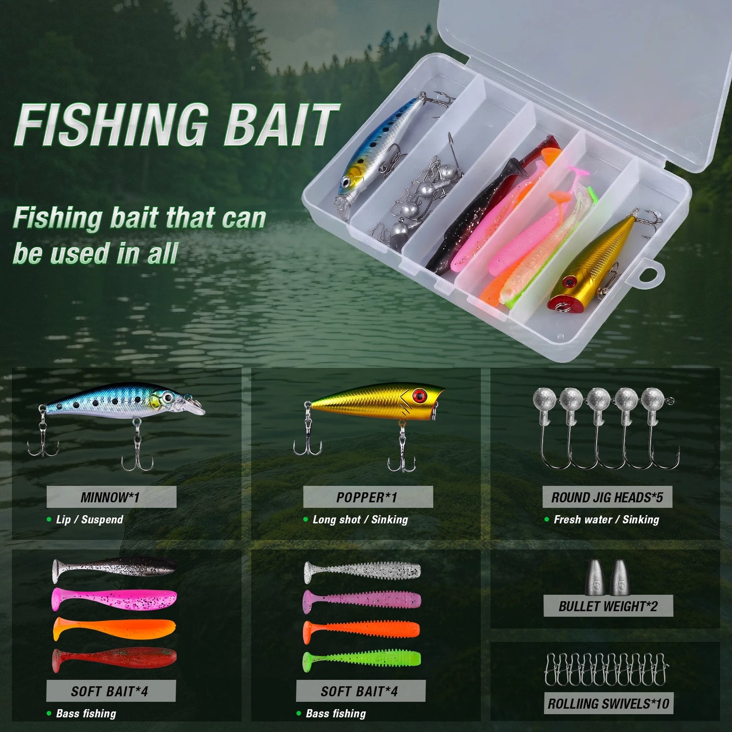 Graphite Telescopic Fishing Rod & Reel Combo: Portable Folding Design with Storage Bag, Unisex Freshwater Travel Gear, Lightweight Durable Tool, Perfect Gift for Anglers