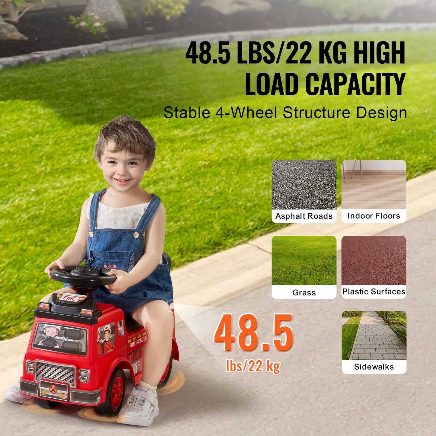 Ride On Push Car Kids Ride On Car with Music Steering Wheel & Under Seat Storage for Toddlers Ages 1-3 Ride Racer
