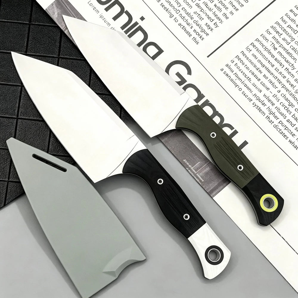 4170BK-01 High-Hardness Jungle Fixed-Blade Knife with Sheath, D2 Blade, G10 Handle—Everyday Survival, Camping, and Adventure Tool; Portable Outdoor Rescue Knife; Gift