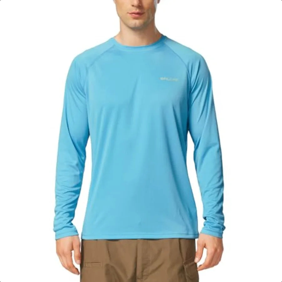 baleaf Men's Sun Protection Shirts UV SPF UPF 50+ Long Sleeve Rash Guard Fishing Running Quick Dry Lightweight