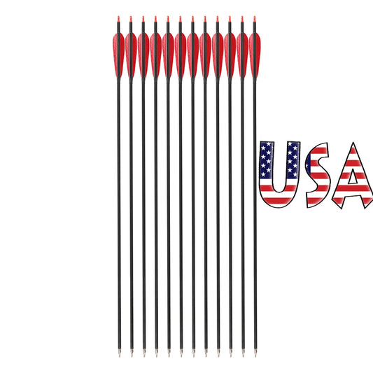 12pcs Spine 500 Mixed Carbon Arrow 35" ID 6.2mm 5inch Turkey Feather Archery Shooting Longbow Recurve Bow Hunting Arrows