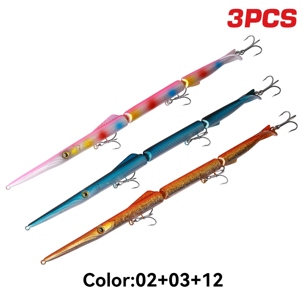 3pcs Jointed Pencil Fishing Lure 255mm 33g 3 Section Lure Needle Sinking Artificial Swimbaits For Saltwater Freshwater Bass Trout Pike Fishing