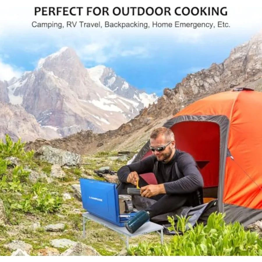 Camplux Camping Stove 20400 BTU 1 Grill and 2 Burners Propane Stove for Outdoor Cooking