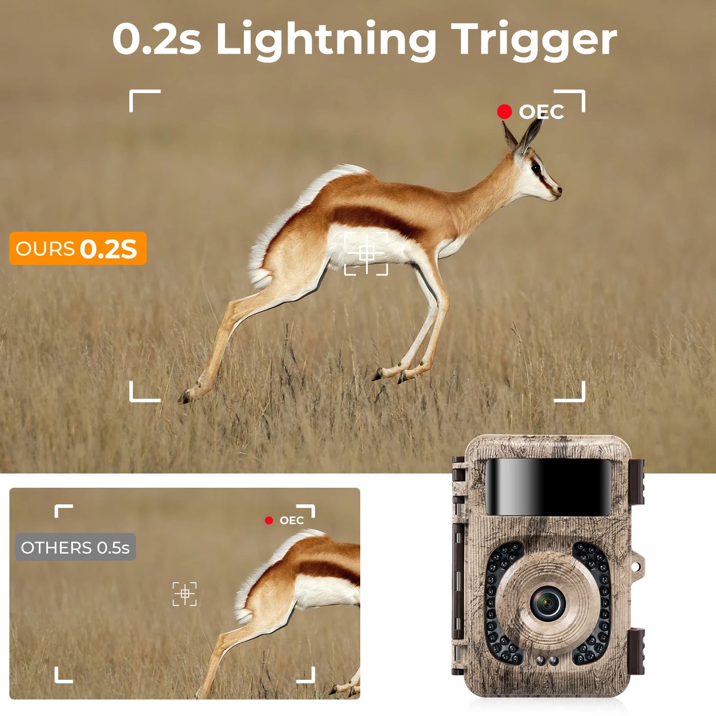 Trail Camera 4k 48MP WiFi Hunting Cameras with 0.2s Trigger Time No Glow Infrared Led for Night Vision Motion Activate Trail Cam