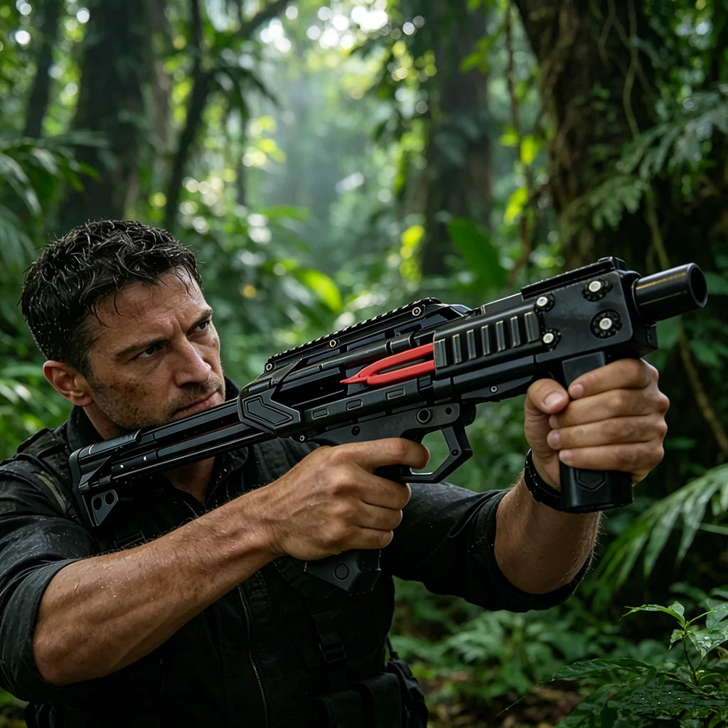 Multi functional slingshot bow and arrow launcher, capable of continuously firing steel balls, outdoor jungle hunting kit
