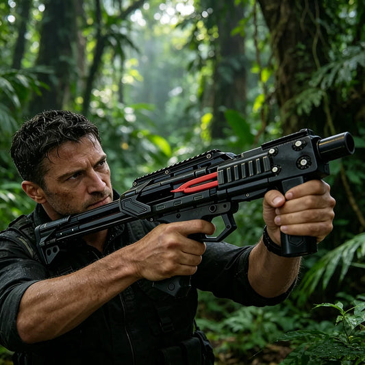 Multi functional slingshot bow and arrow launcher, capable of continuously firing steel balls, outdoor jungle hunting kit