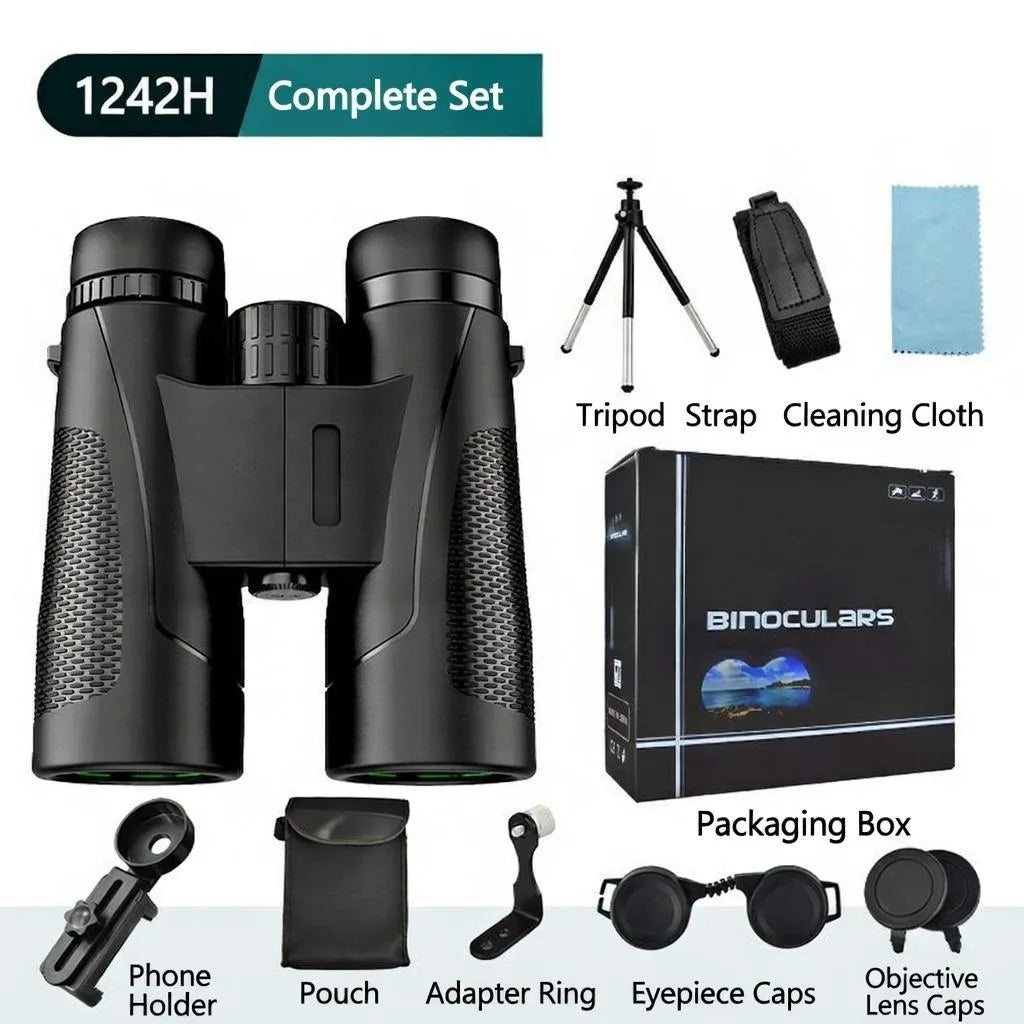 12x42 HD Binoculars, Argon Purging, Waterproof/Fogproof, High Magnification for Bird Watching, Hunting & Telescopes - Color Fidelity