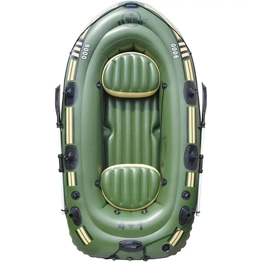 Portable Inflatable Boat Set for 5, Air Pump, Rope, Paddle Included - Ideal for Adults & Kids