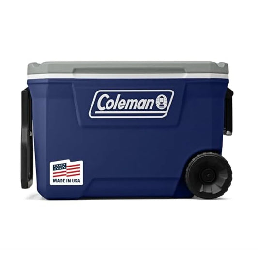 Classic Series Insulated Portable Rolling Cooler with Wheels, Leak-Resistant Outdoor Hard Cooler Keeps Ice up to 5 Days, 62-Qua