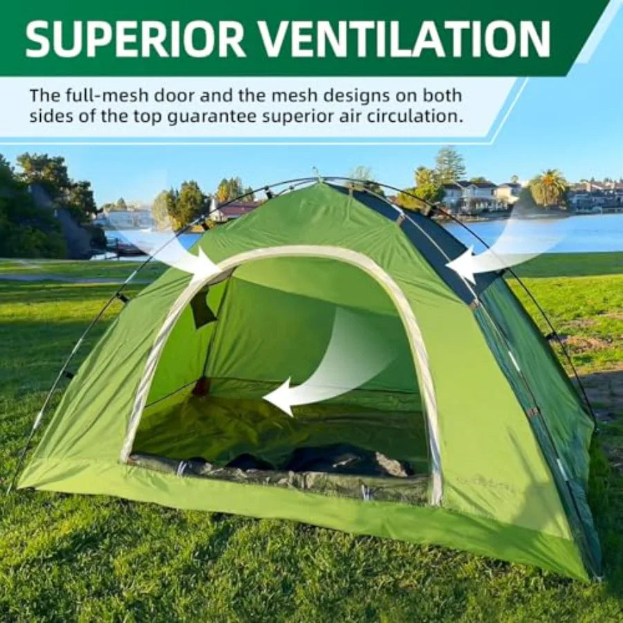 Camping Tent for - Waterproof Two Tents for Camping Small Easy Up Tent for Family Outdoor Scouts in All Weather and All Season