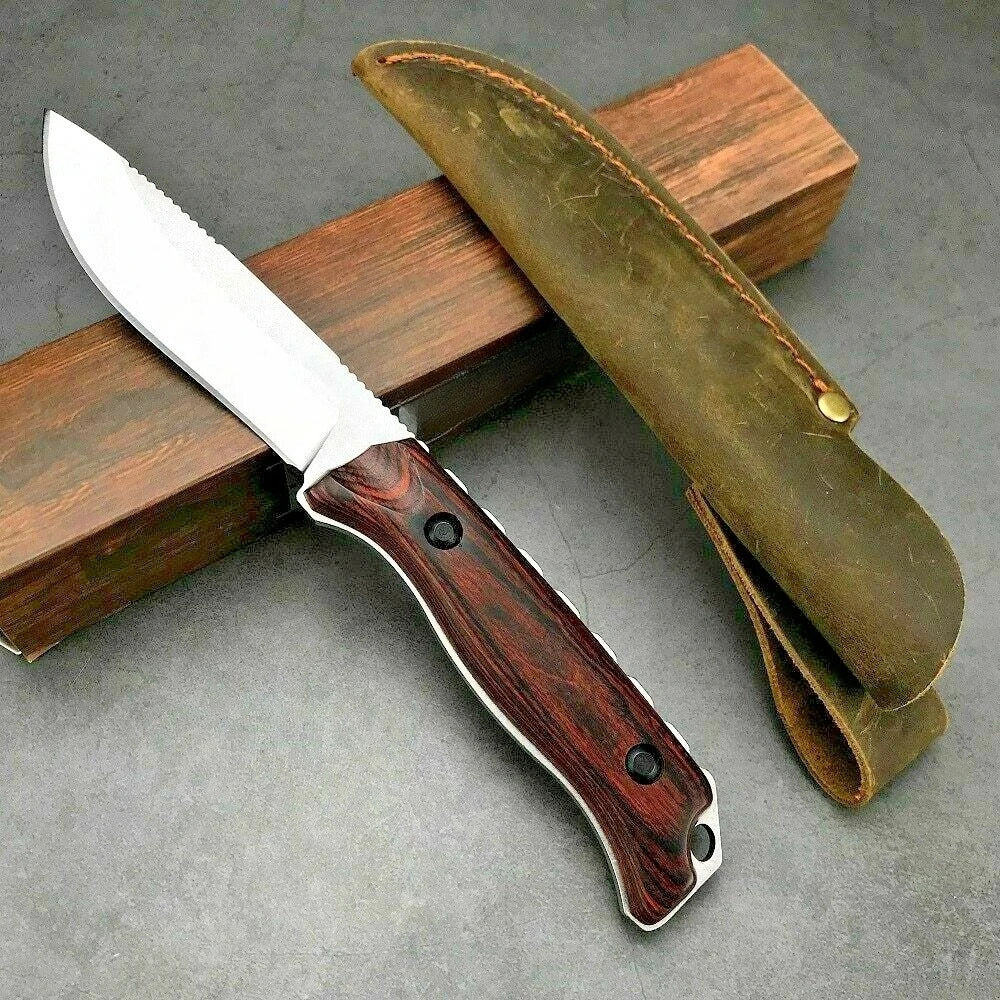 BM 15002 High Hardness Fixed Blade Knife with D2 Steel Blade Suitable for Outdoor Camping Hiking EDC Survival Tools Gift for Men