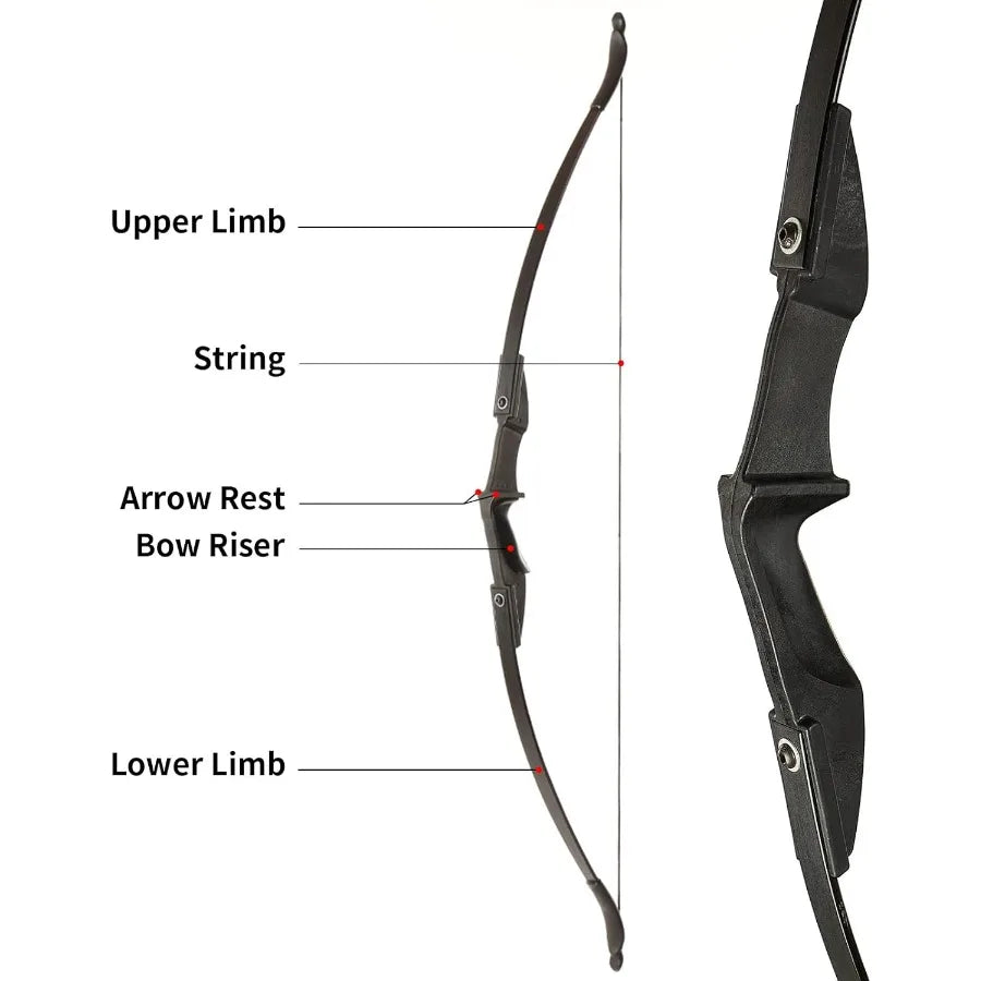 57 Takedown Youth Recurve Bow for Beginner Teenagers Hunting Black Long Bow Right Left Hand Adjustable Draw Weight 2