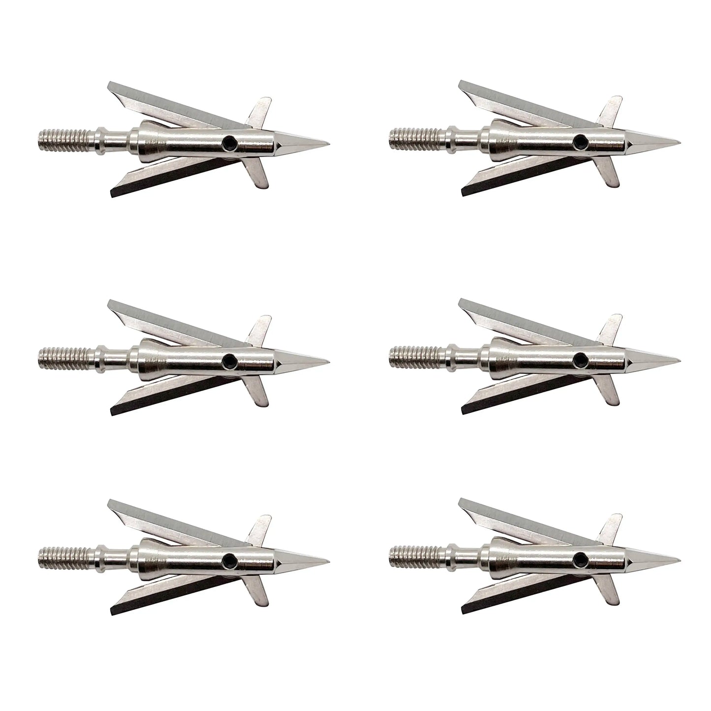 6pcs Hunting Broadheads 100 Grain 420 Stainless Steel 2 Blades for Compound & Recurve Bows, Razor Sharp