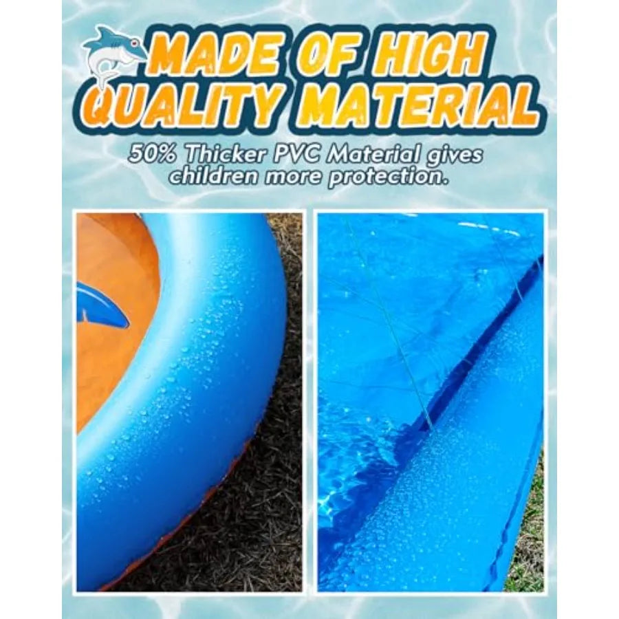 32FT Inflatable Water Slide for Adults Backyard Summer Outdoor Water Toy with Sprinkler and 2 Inflatable Bodyboards Blue