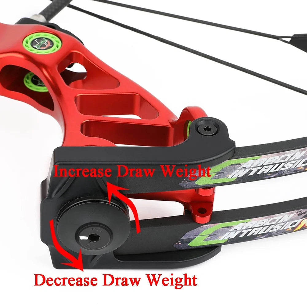 Archery Compound Bow Set 40-75lbs CNC Alloy Riser 350FPS 85% Let-off Left/Right Hand for Hunting Shooting Target Competition Training Accessories
