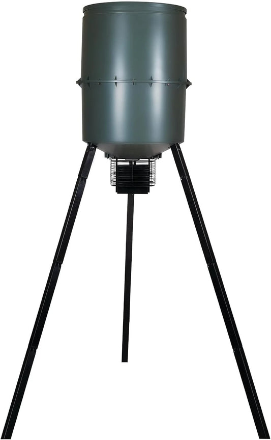 270lb Game Feeder with Digital Timer Durable Varmint-Proof Tripod Corn/Pellet Deer Hunting Feeder  50-feet Radius