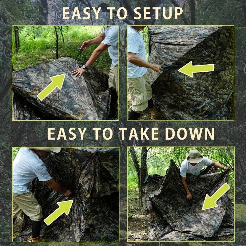 Hunting Blind,1-2 Person Pop Up Deer Blind for Hunting with Carrying Bag,Portable Resilient Hunting Tent,3Windows forDeerhunting