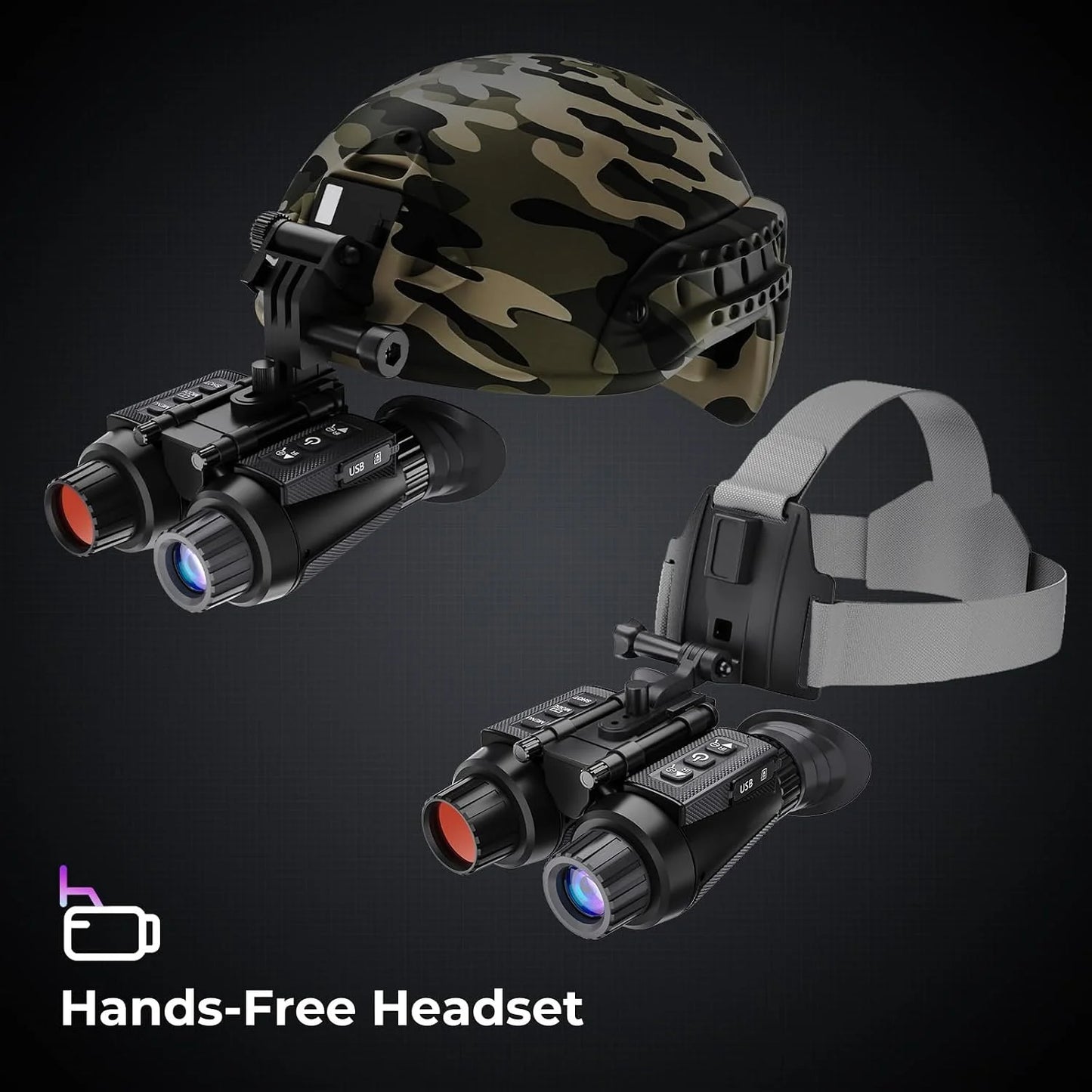 GOYOJO 4K Head-Mounted Night Vision Goggles & Binoculars – Infrared NVG with 4 Color Vision, Manual Focus & 8X Digital Zoom for Camping, and Outdoor Surveillance