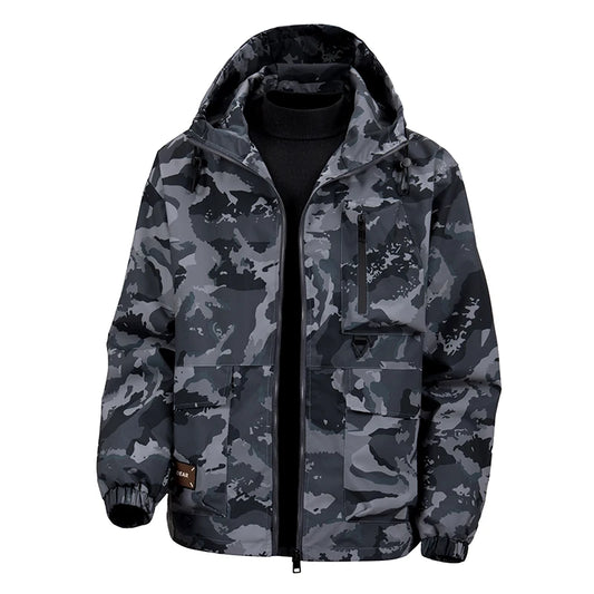 New Spring Autumn Jackets Men's Hooded Camouflage Jacket Fashion Waterproof Jacket Loose Mens Jackets Men's Tactical Jacket