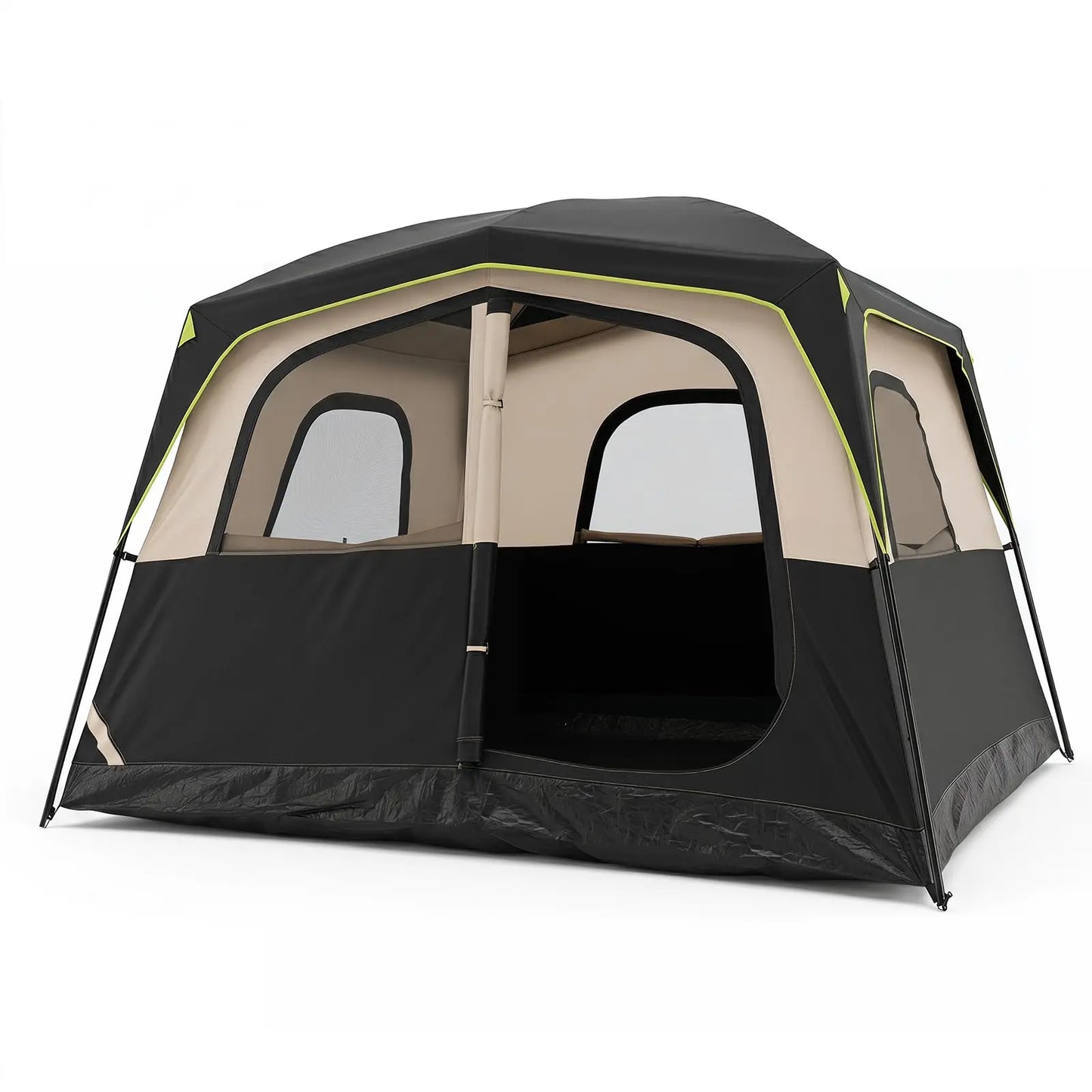 10 Ft X 9 Ft 6-Person Cabin Tent With Rainfly Mesh Windows Easy Setup Portable Outdoor Camping Shelter