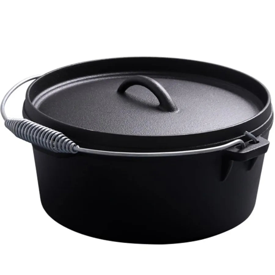 4.5Qt camping dutch oven with lid cast iron dutch oven Lifter Handle Camping Tripod Cast Iron Camping Cookware, Camping Oven -