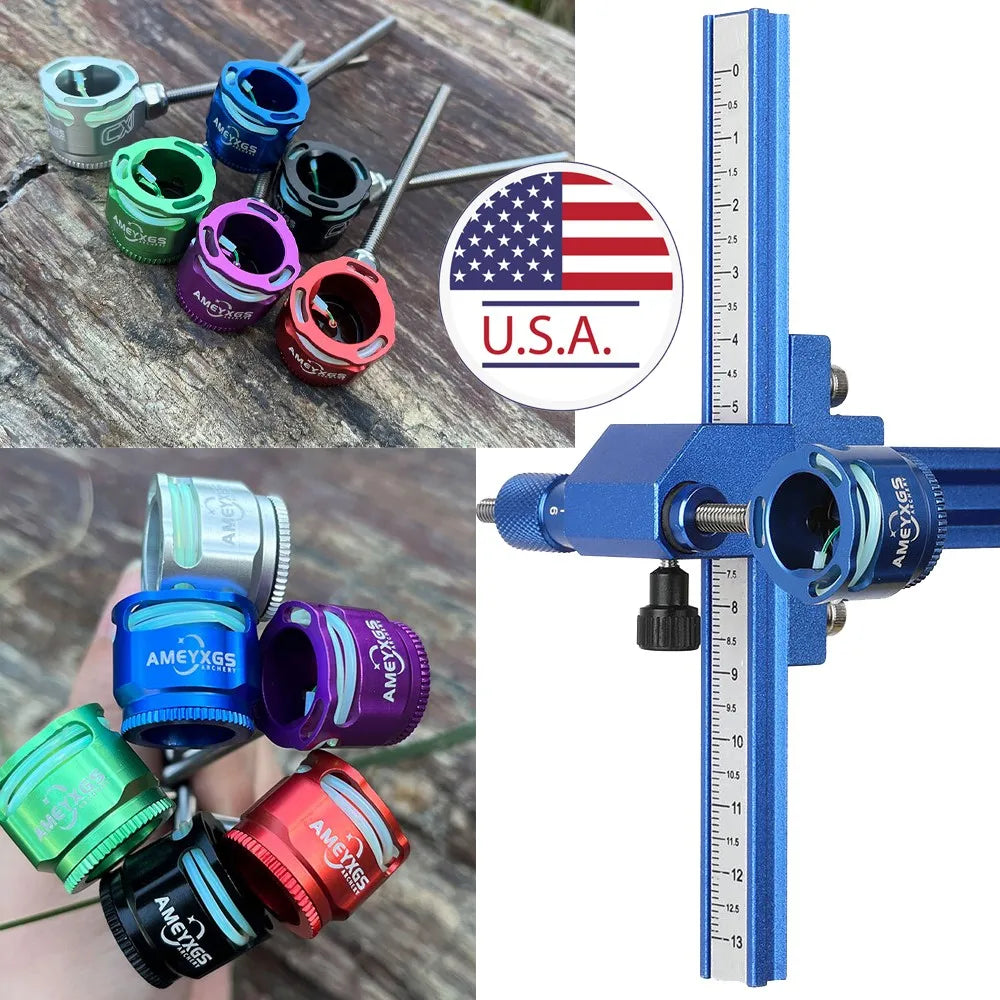 Recurve Bow Sight 0.019Inch Optical Fiber 8-32" Thread for Recurve Bow Archery Shooting Hunting Targeting Alloy Sight Aim Head