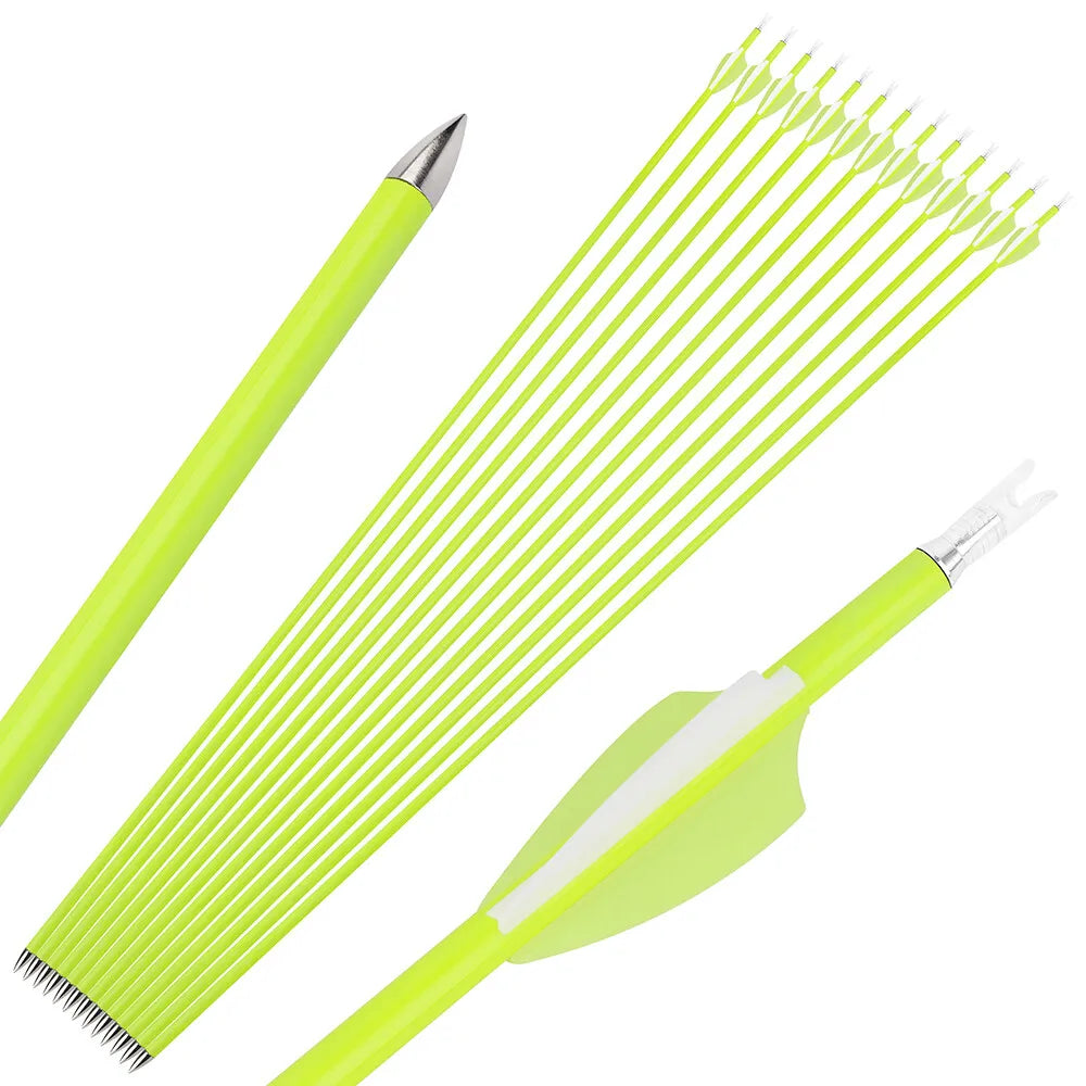 Archery Mixed Carbon Arrows 30inch Arrow Shaft SP1500 2inch Rubber Vanes Archery Bow Target Hunting Shooting Accessories,12pcs