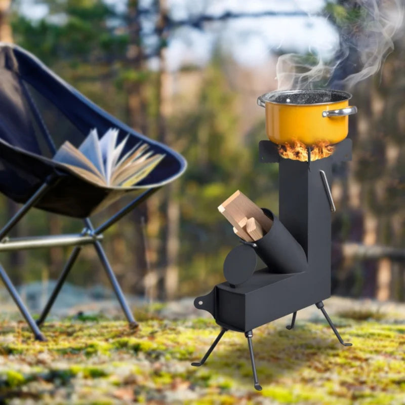 Alloy Steel  Camping Firewood Stove Portable Rocket Stove Heating Wood Stove Tent Wood Burner For Camping Cooking Accessories