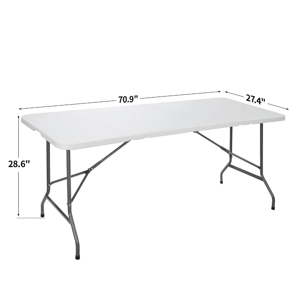Pack of 2 6ft Folding Table Portable Plastic Indoor Outdoor Picnic Camp Dining White