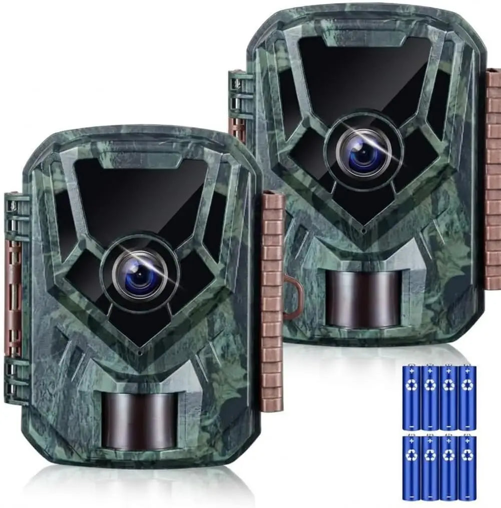 2Pk Trail Cameras 36MP 2.7K,8AA Batteries,Game Camera with Night Vision Motion ActivatedWaterproof lP66 0.1s Trigger Time w/130°