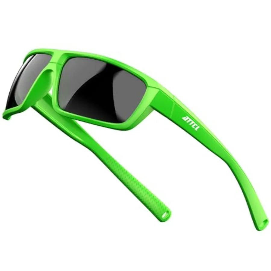 Polarized Sunglasses Men for Fishing: UV Protection Lightweight TR90 Sports Wrap Sun Glasses Driving Golf Running