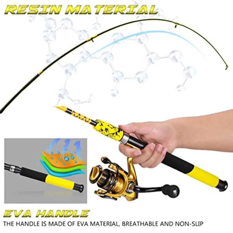 Durable Spinning Reel and 2Piece Fishing Rod Combo Designed for Freshwater and Saltwater Fishing Featuring HighPerformance Grap