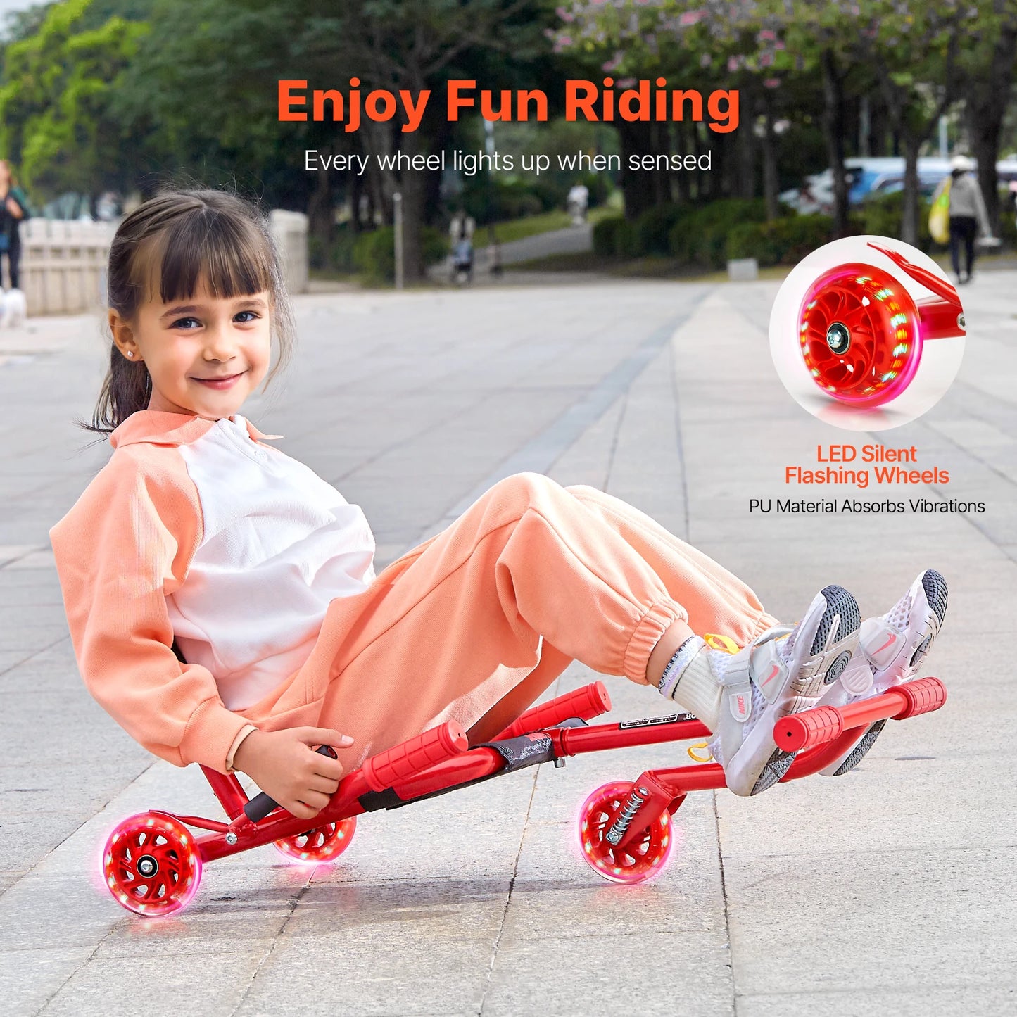 132/198lbs Kids Ride on Scooter Swing Side-to-Side Powered by Zig-Zag Motion Drifting Outdoor Sport Toys for Child Gift