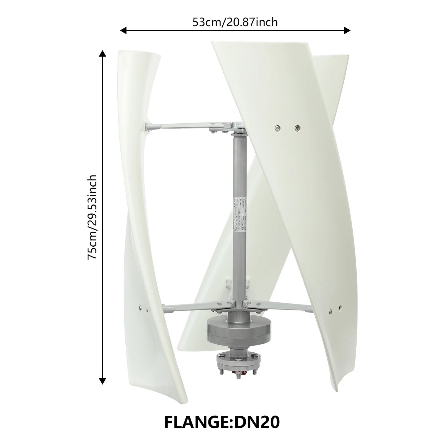 Vertical Axis Wind Turbine 100W 24V Wind Turbine Generator Kit White VAWT for Home Use Marine RV Off Grid Solar System WindPower