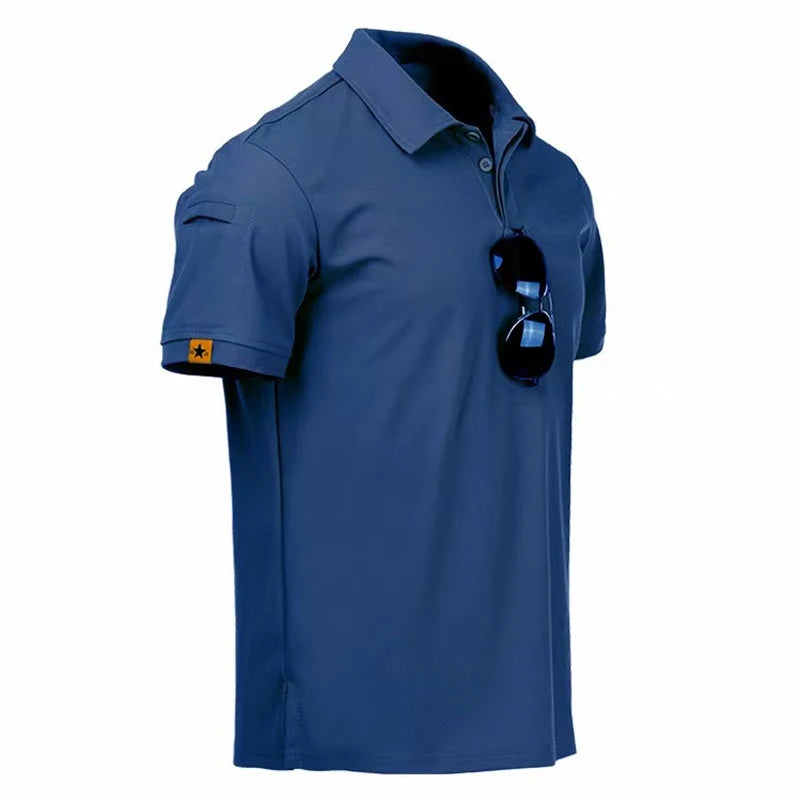 Men's Summer Tactical Sport Military Shirt Quicky Dry Combat Breathable Elastic Pullerover Hiking Camping Climbing Tops Tees