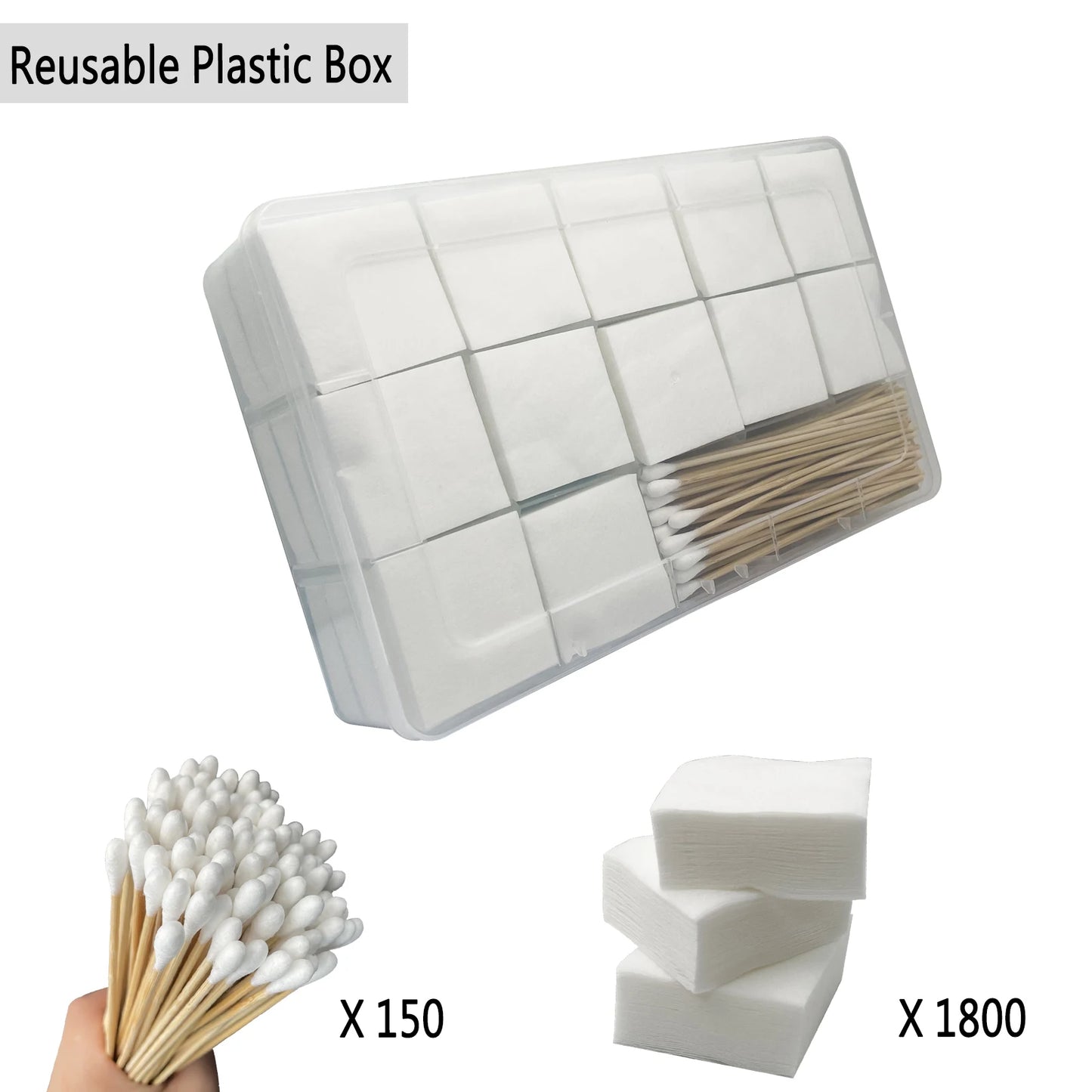 2'' Gun Cleaning Patches 6” Pistol Cleaning Cotton Swab in Storage Box Lint Free Handgun Cleaning Cloth for Most Caliber .30/9mm