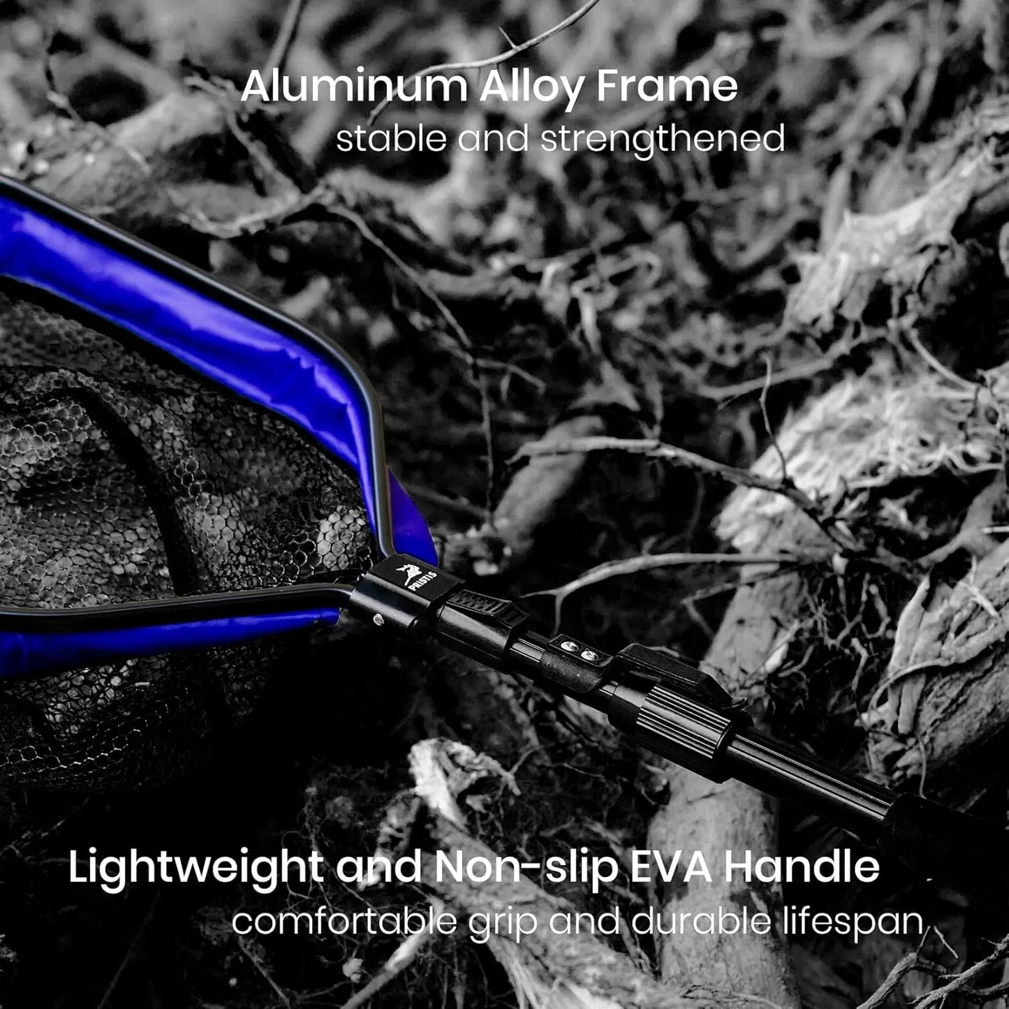 Lightweight Floating Fishing Net with Telescopic Pole, 20'' Deep, Rubber Coated, Foldable for Boat Kayak