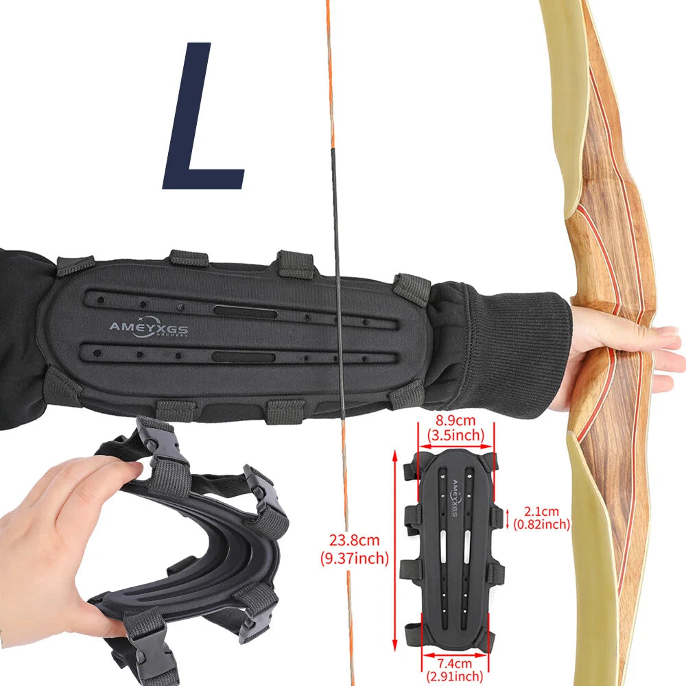 Archery Arm Guard S and L Size EVA Foam Adjustable Strap for Recurve Bow Hunting Target Shooting Protection Gear