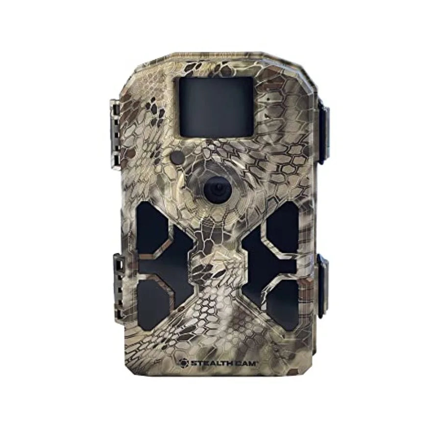 Trail camera bundle for outdoor wildlife monitoring: 32MP resolution, no-glow flash, 100-ft IR range, Kryptek camo finish, incl