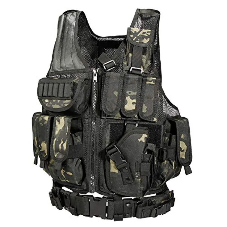 vAv YAKEDA Tactical Vest Outdoor Ultra-Light Breathable Training Airsoft Vest Adjustable for Adults