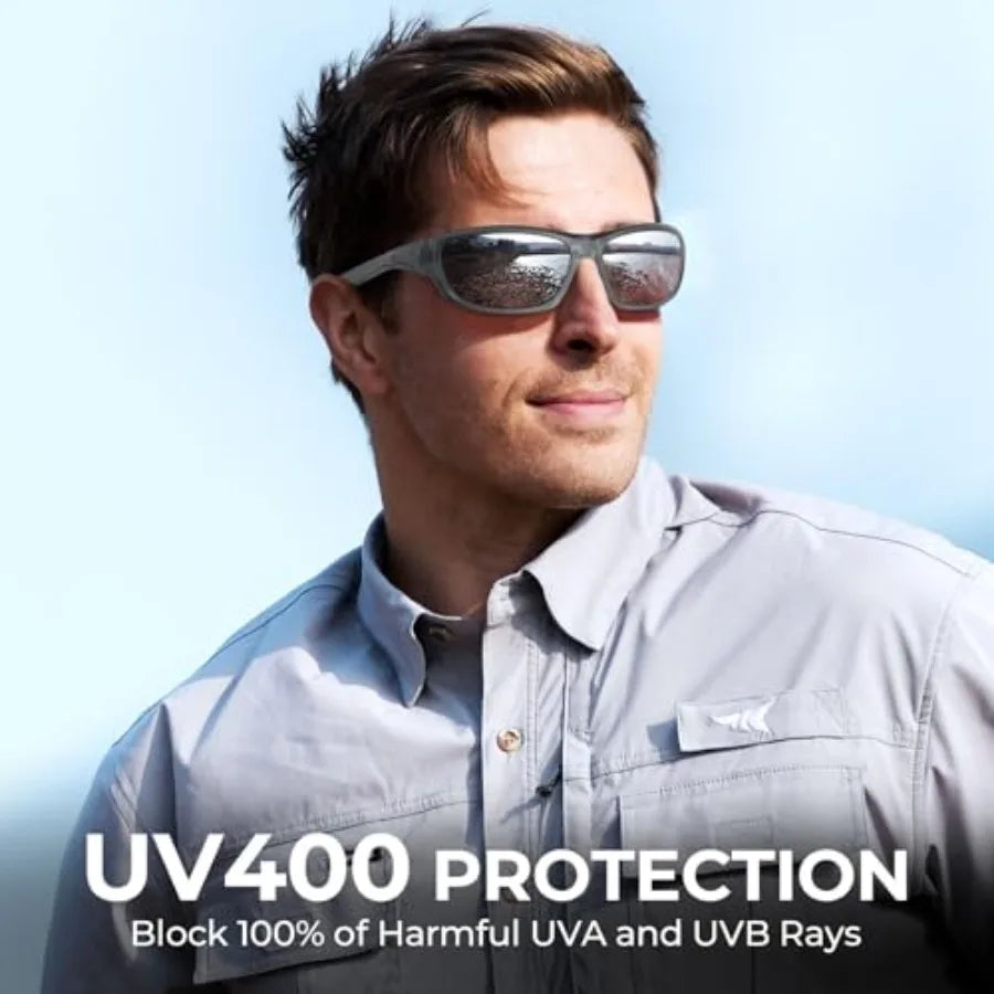 Hiwassee Polarized Sport Sunglasses for Men and Women, Wrap Sunglasses for Fishing Cycling and Running, UV Protection