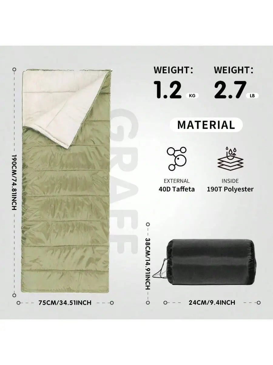4 Season Camping Sleeping Bag Lightweight Waterproof Warm Roomy For Adults