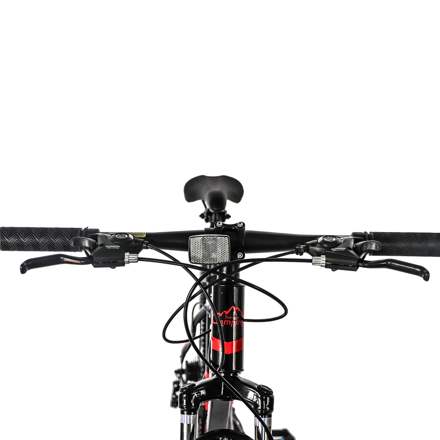 26 Inch 21 Speed Red Black Explorer Mountain Bike High Carbon Steel Frame Shock Absorbing Front Fork Mechanical Disc Brake MTB