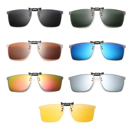 Polarized Clip Sunglasses Myopia Glasses Clip Driver Outdoor Fishing Night Vision Myopia Clipon Sun Shading Eyeglasses