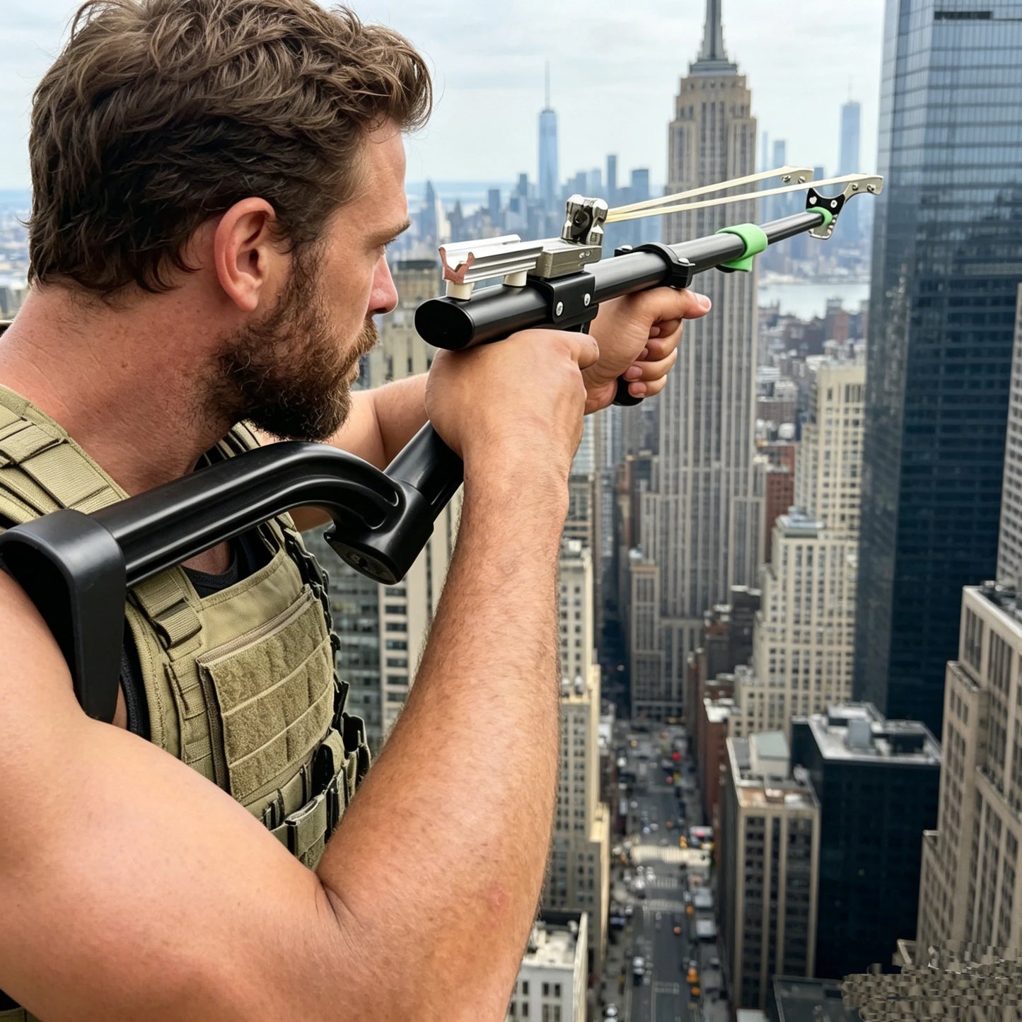 Telescopic Power Slingshot with Trigger Mechanism - Premium Stainless Steel Hunting Ejector, Perfect for Outdoor Camping, Fishing & Precision Target Practice