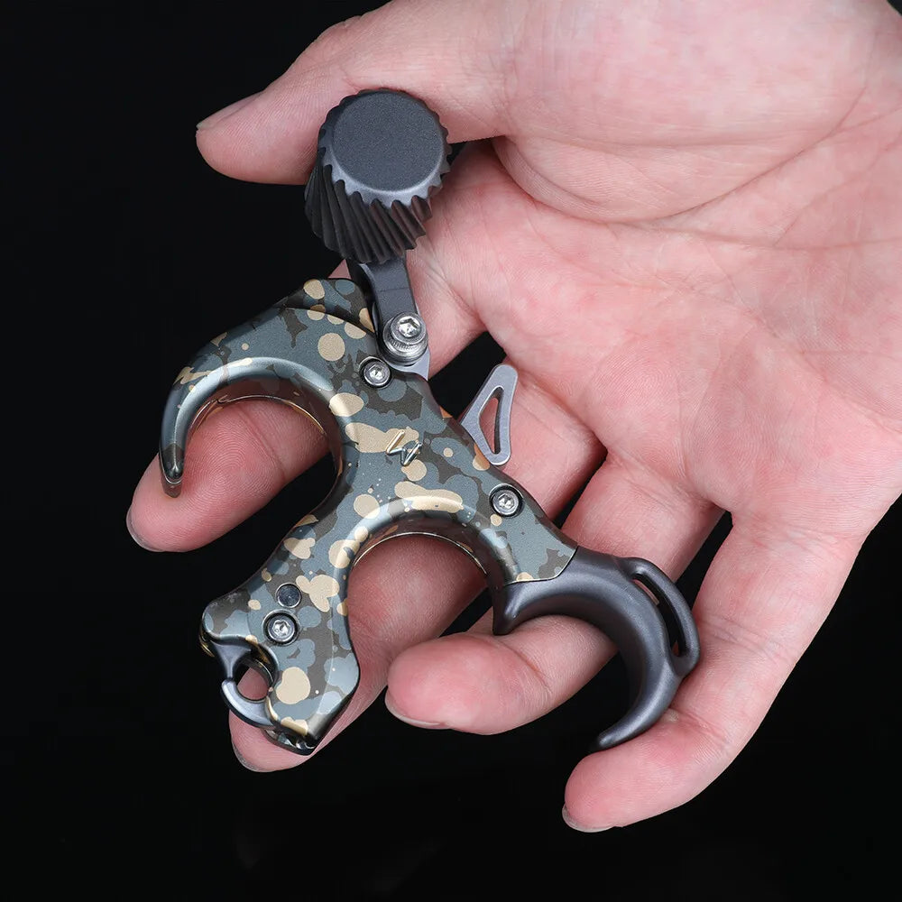 Archery Release Aid, 3/4 Finger Aluminum Grip, Thumb Trigger for Compound Bow, Hunting & Target Shooting, Left/Right Hand Compatible Archery Accessories