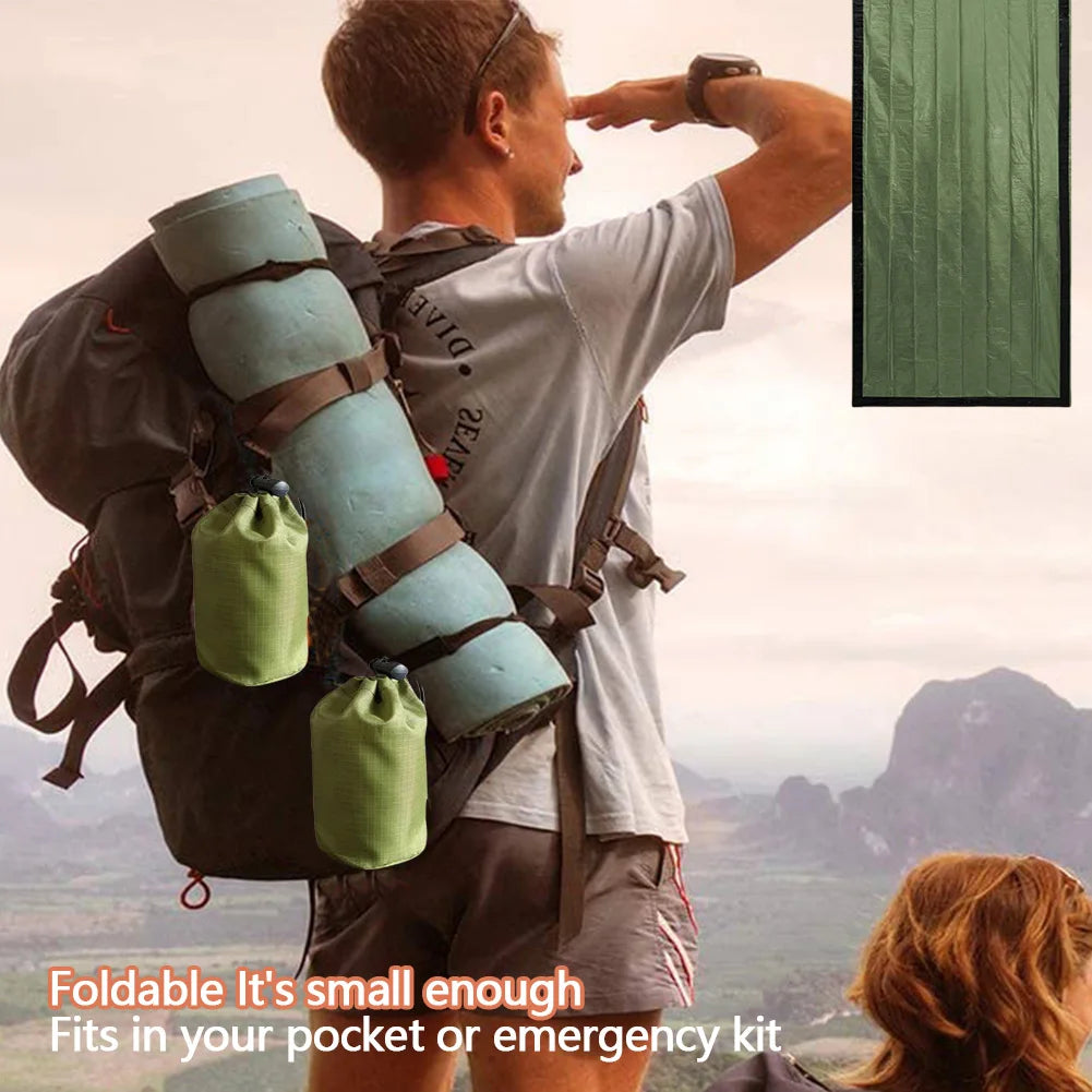 Emergency Sleeping Bag Waterproof Survival Sleeping Bag Portable Thermal Sleeping Bag for Camping Hiking Outdoor Adventure