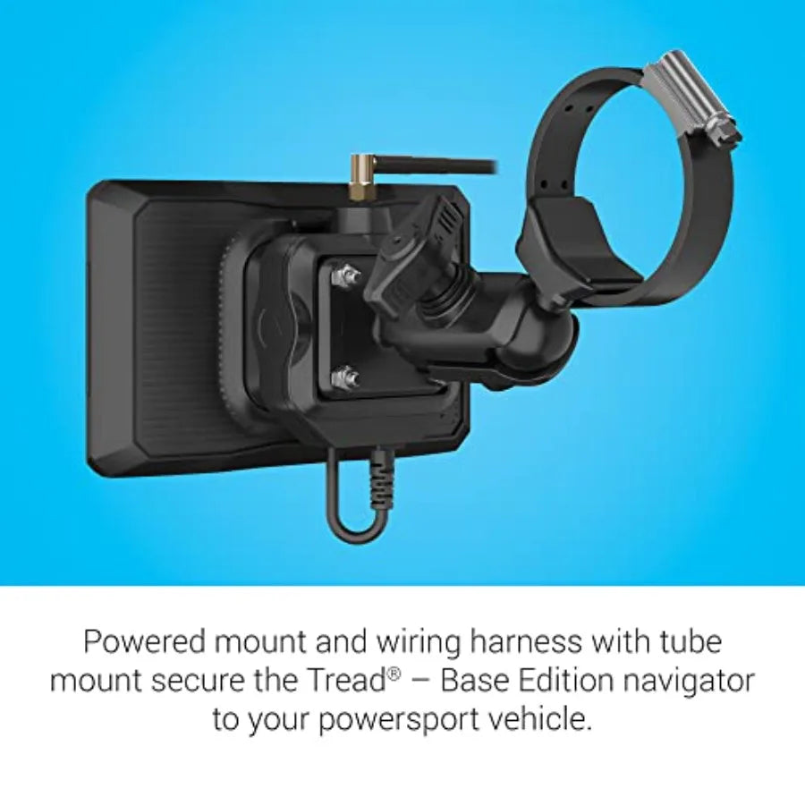 Off-Road Navigator for Powersport use, rugged polymer housing, black finish, 5.5 sunlight-readable display with topographic map