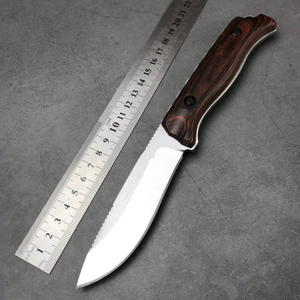 BM 15002 High Hardness Fixed Blade Knife with D2 Steel Blade Suitable for Outdoor Camping Hiking EDC Survival Tools Gift for Men